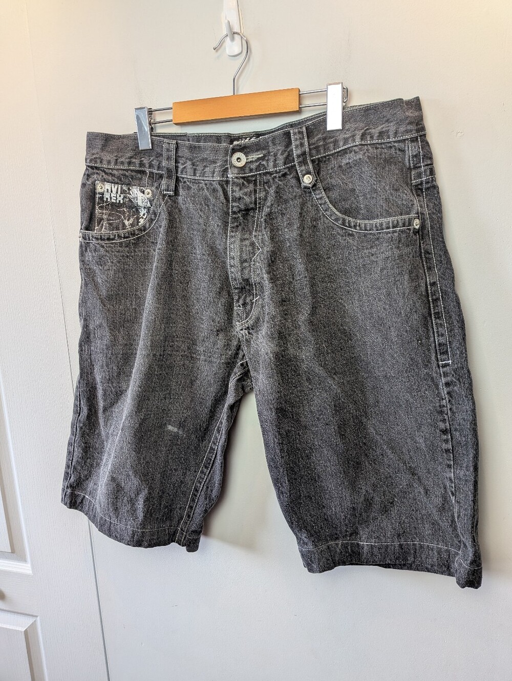 Y2K AVIREX Jeans Short BAGGY Loose Fit Size 38x32 100% Cotton Oversized